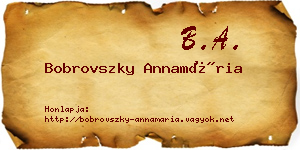 Bobrovszky Annamária névjegykártya
