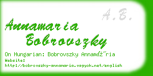 annamaria bobrovszky business card
